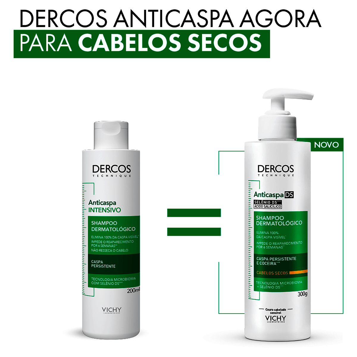 Vichy Dercos Shampoo Anticaspa DS Cabelos Secos 300g - Imagem 2